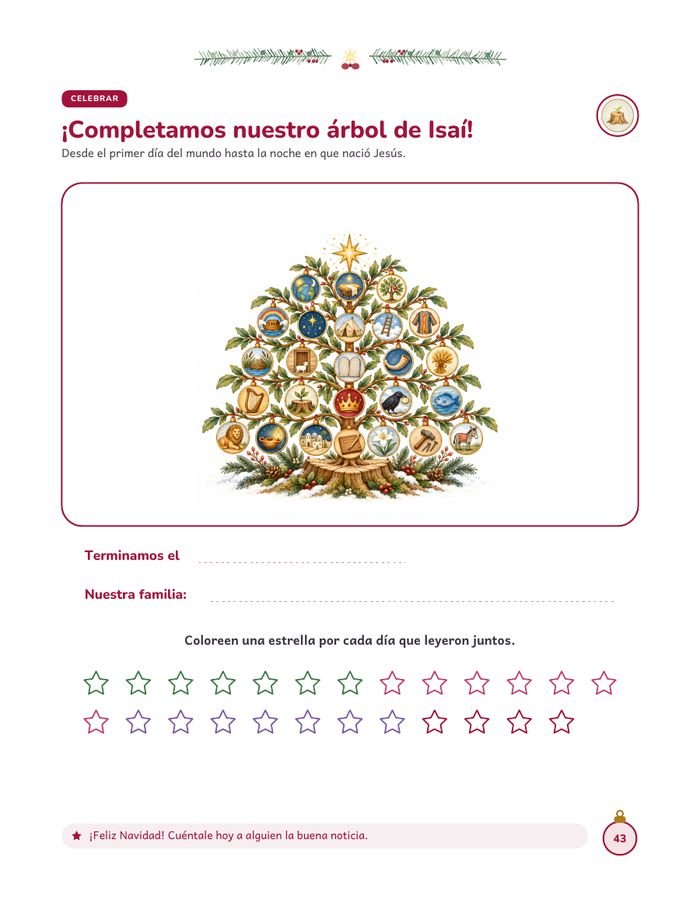 El árbol de Isaí completo, con los 25 adornos